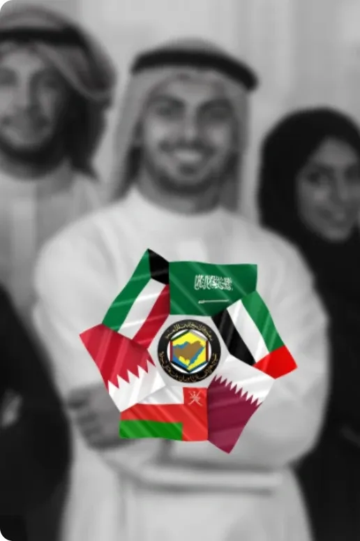 Gulf Cooperation Council citizens and national flags